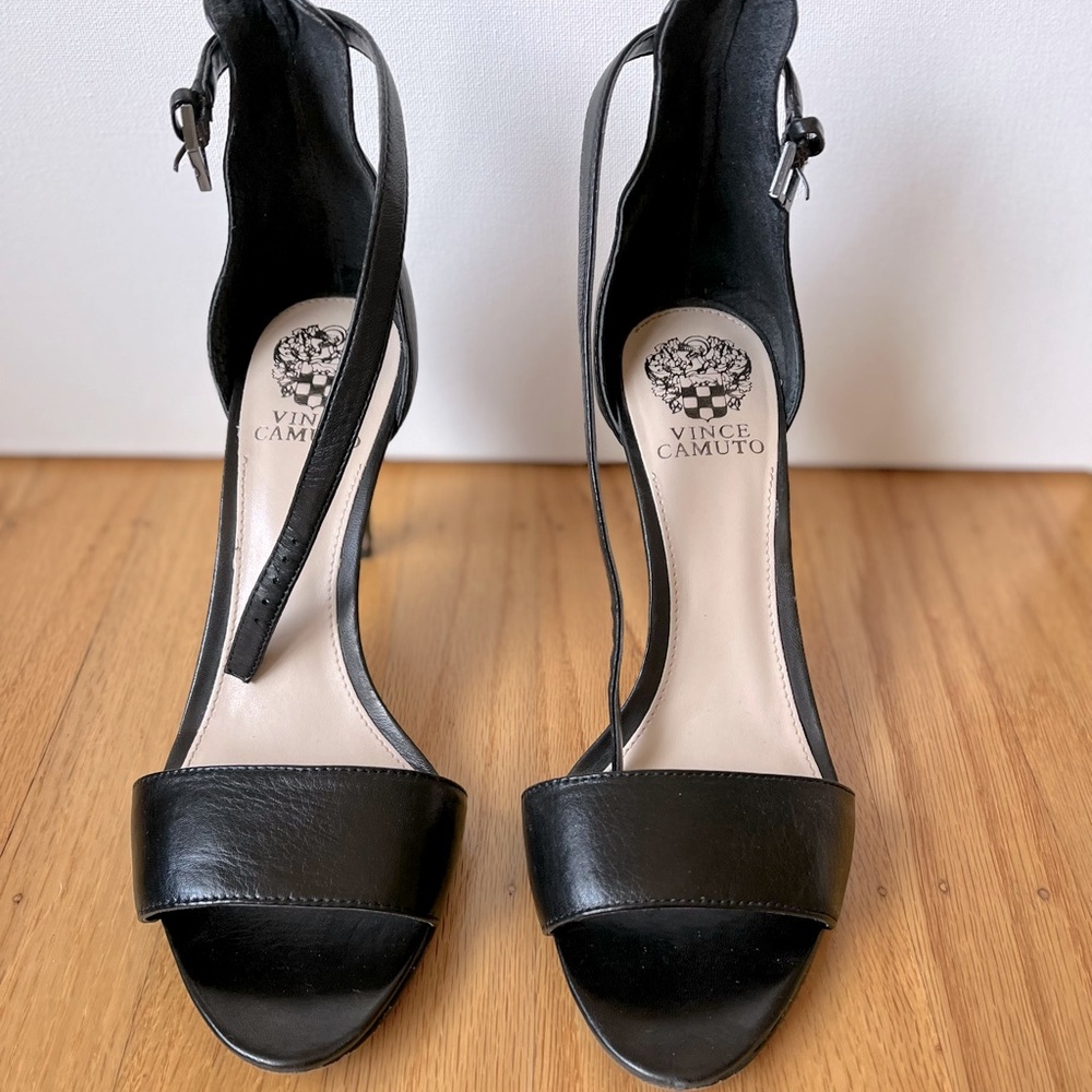Vince Camuto black ankle strap sandals